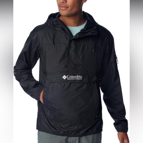 Columbia Black Windbreaker Jacket Lightweight Water-Resistant - Picture 1 of 11